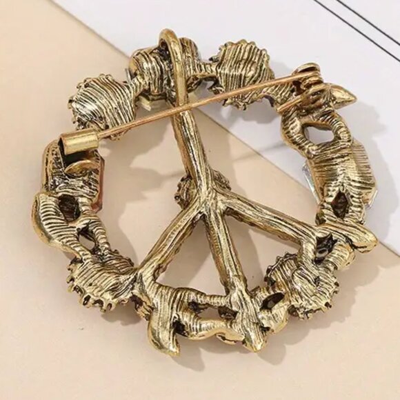 🌺 🌺 🌺 Peace Sign Vintage Style Brooch - Picture 3 of 3